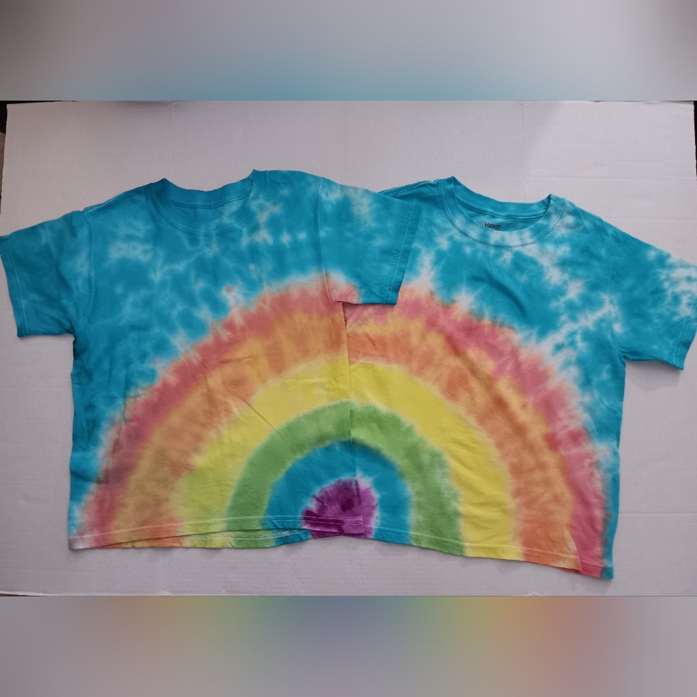 Unique Twin Rainbow Tie Dye T Shirt 2 Size M
